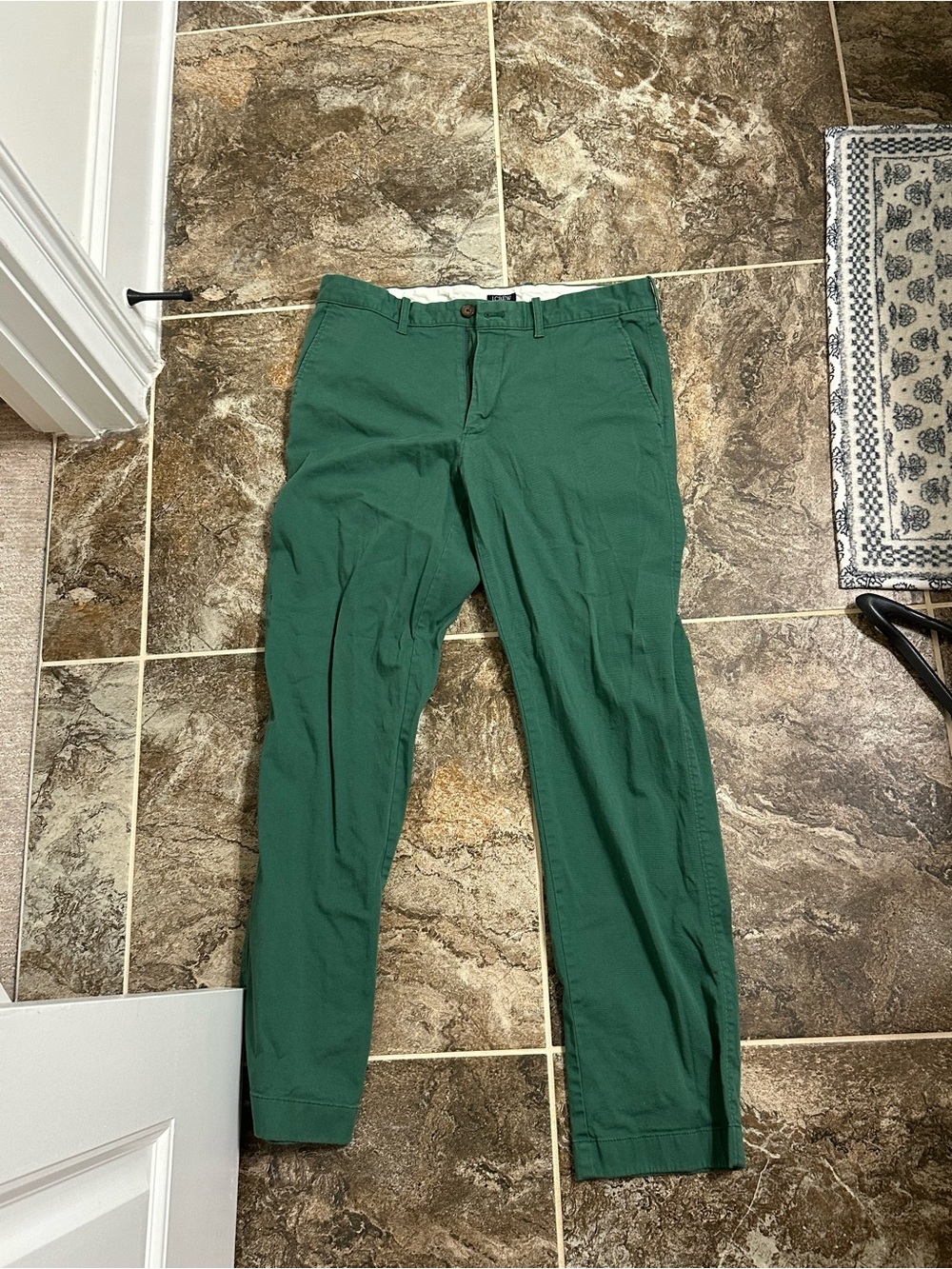 J. Crew Factory Forest Green Slim Chinos
